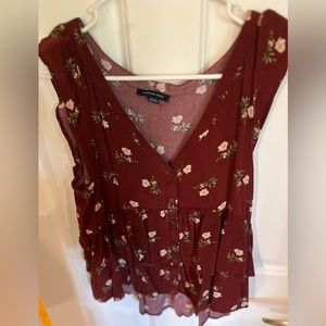 American Eagle maroon blouse women’s size medium
